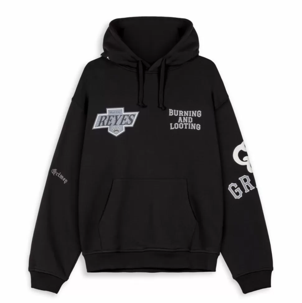 Ss24*Grimey Sudadera Causing Panic Vintage Hoodie - Black - Ss24