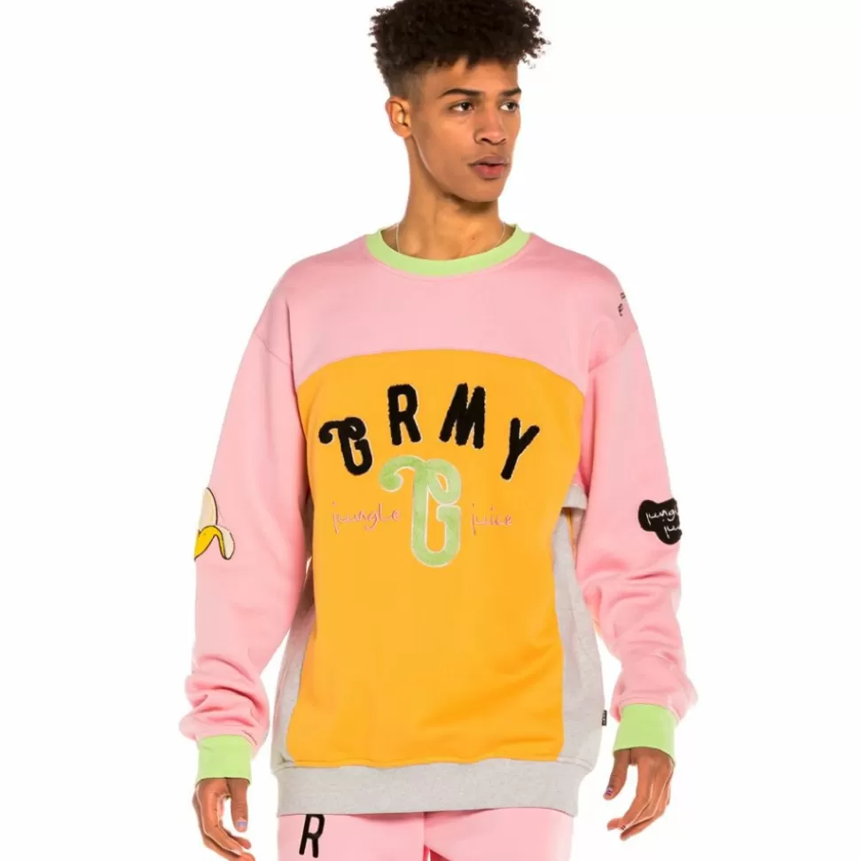 Sweatshirts*Grimey Sudadera "Jungle Punch" Bicolor Crewneck - Pink - Spring 22
