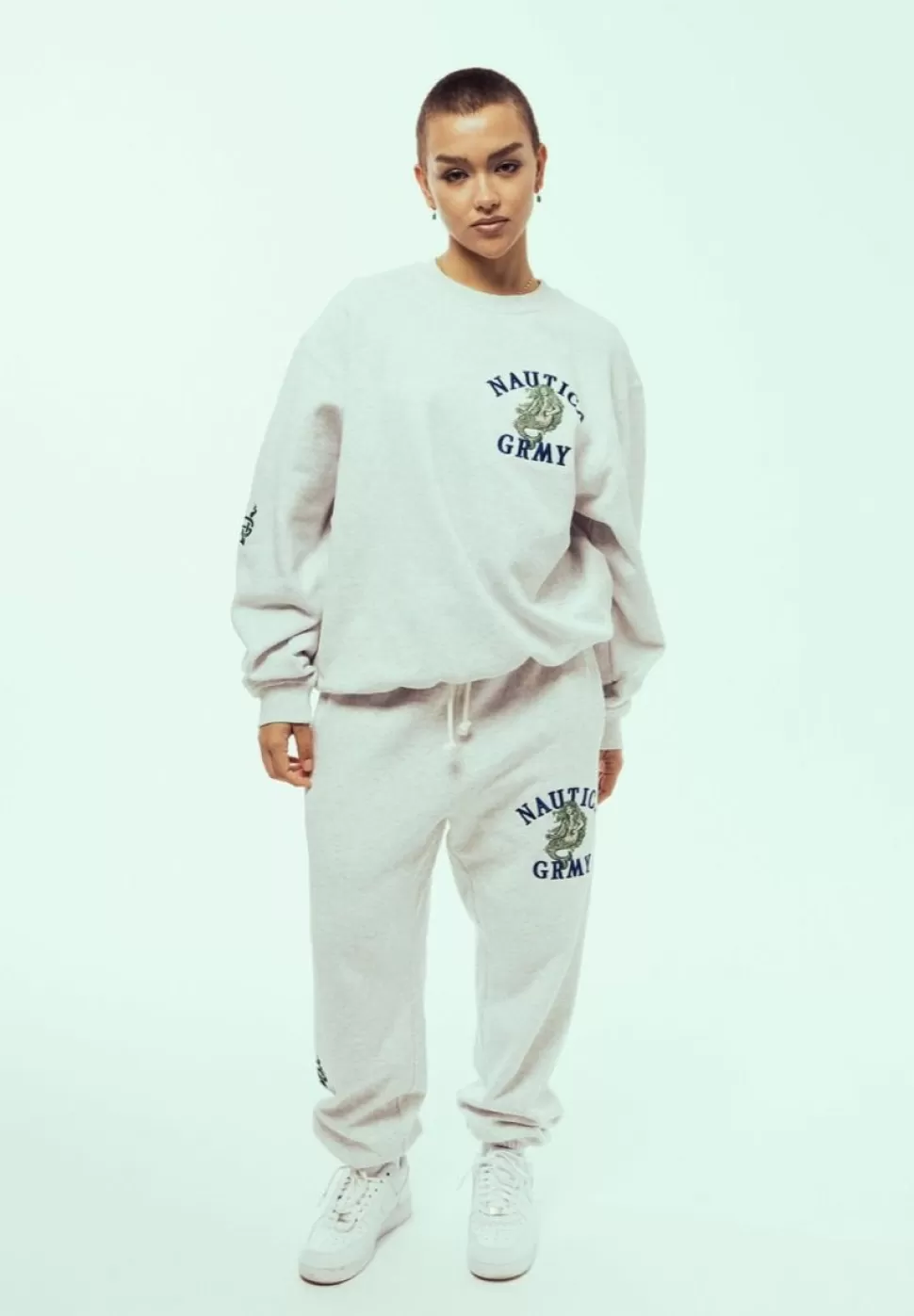 Ss24*Grimey Sudadera Mighty Harmonist Nautica X Grmy - Sport Grey - Ss24