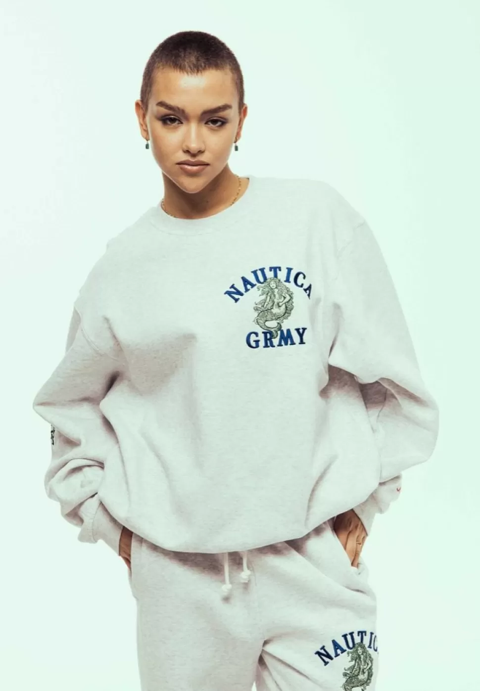 Ss24*Grimey Sudadera Mighty Harmonist Nautica X Grmy - Sport Grey - Ss24