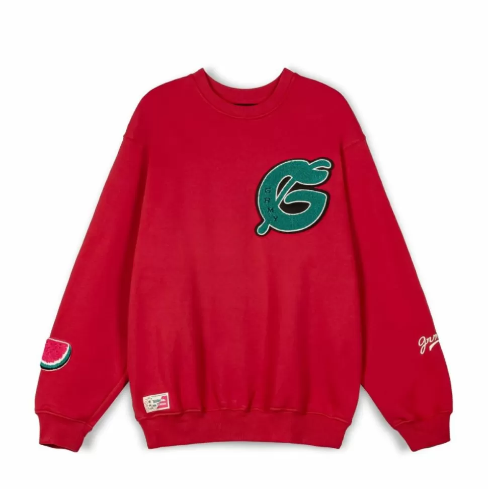 Sweatshirts*Grimey Sudadera Nablus Vintage Crewneck - Dark Red - Fw23