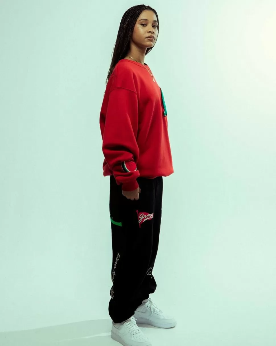 Sweatshirts*Grimey Sudadera Nablus Vintage Crewneck - Dark Red - Fw23