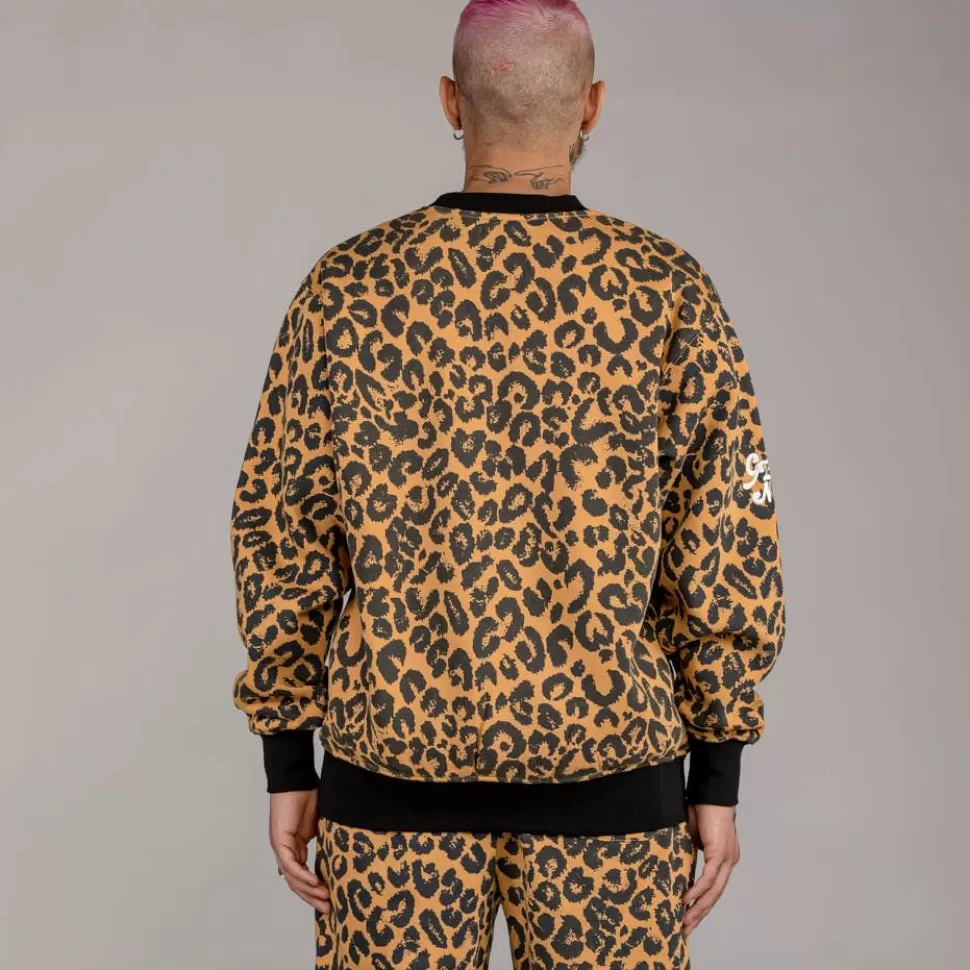 Sweatshirts*Grimey Sudadera "Westbound" All Over Print Crewneck - Leopard - Fall 22