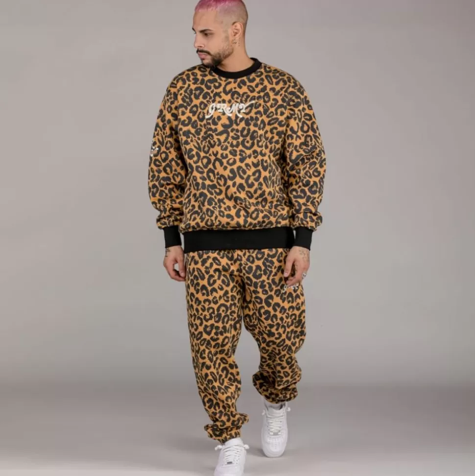 Sweatshirts*Grimey Sudadera "Westbound" All Over Print Crewneck - Leopard - Fall 22
