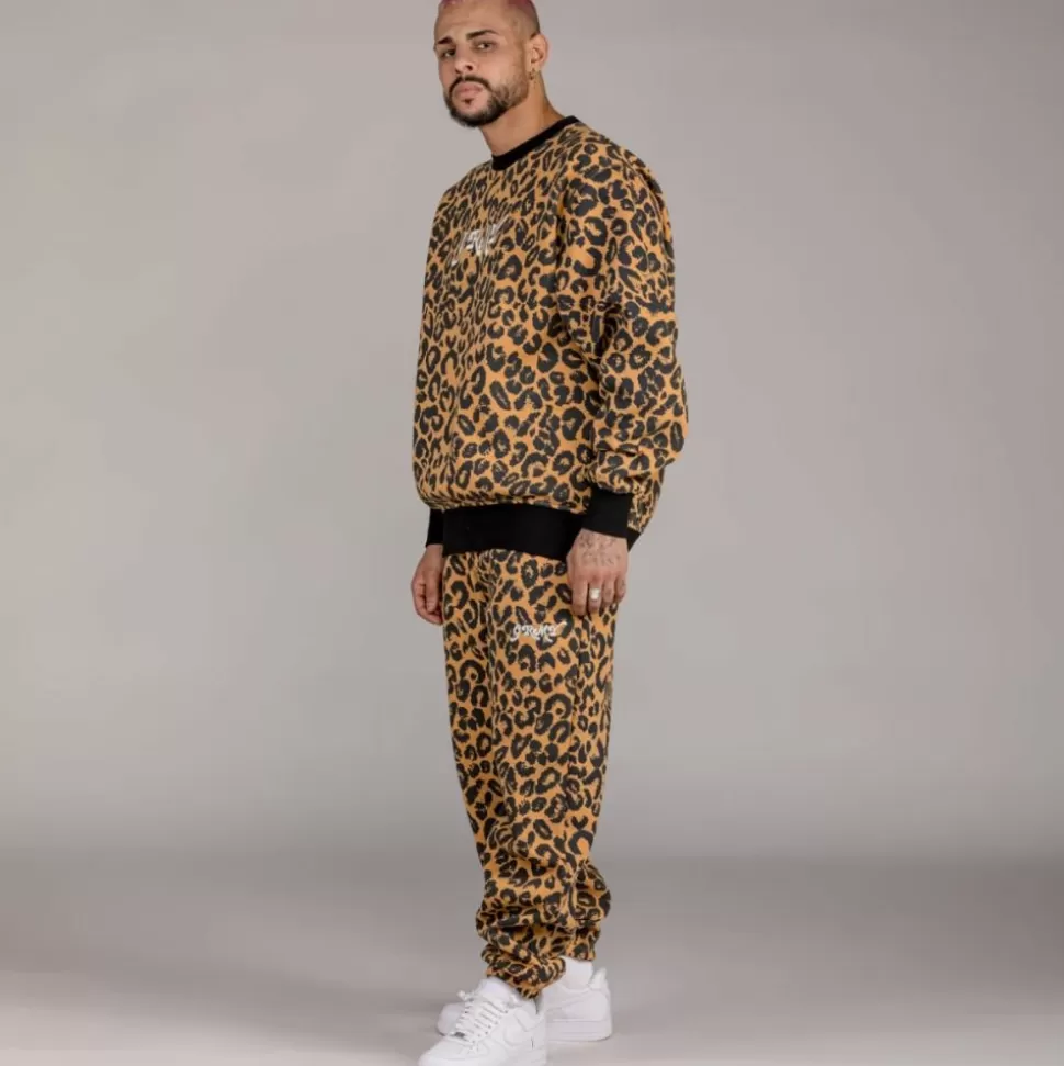 Sweatshirts*Grimey Sudadera "Westbound" All Over Print Crewneck - Leopard - Fall 22